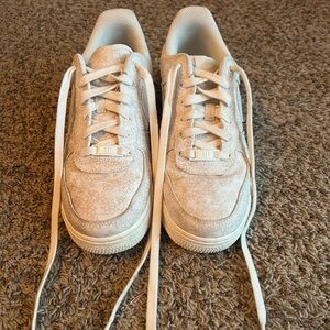 White Floral Patterned Nike Sneakers